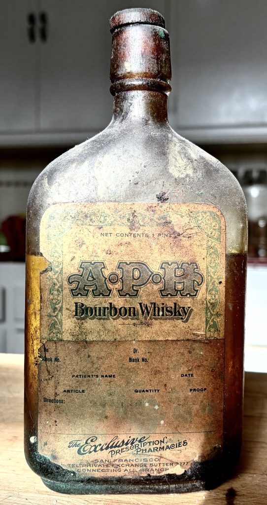 A.P.H. Hotaling Medicinal Whiskey Bottle