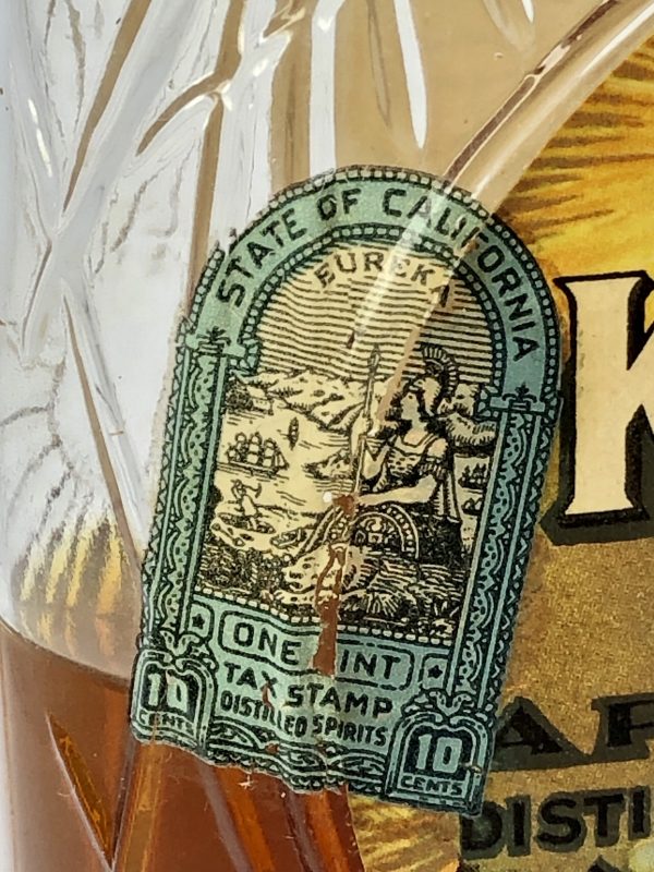 Kentucky Sunshine Whiskey CA Tax Stamp