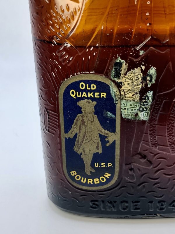 Old Quaker Bourbon Whiskey Front Detail